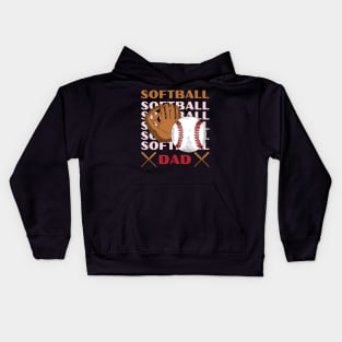 My Favorite Softball Player Calls Me Dad Gift for Softball Father daddy Kids Hoodie